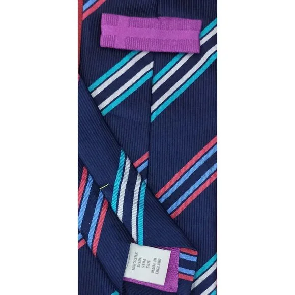 ETON Blue Striped Silk Tie ENGLAND 58/ 3.2 EC